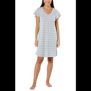 Lacey Chabert Women's Crinkle Knit Sleep Shirt Gray - Regular